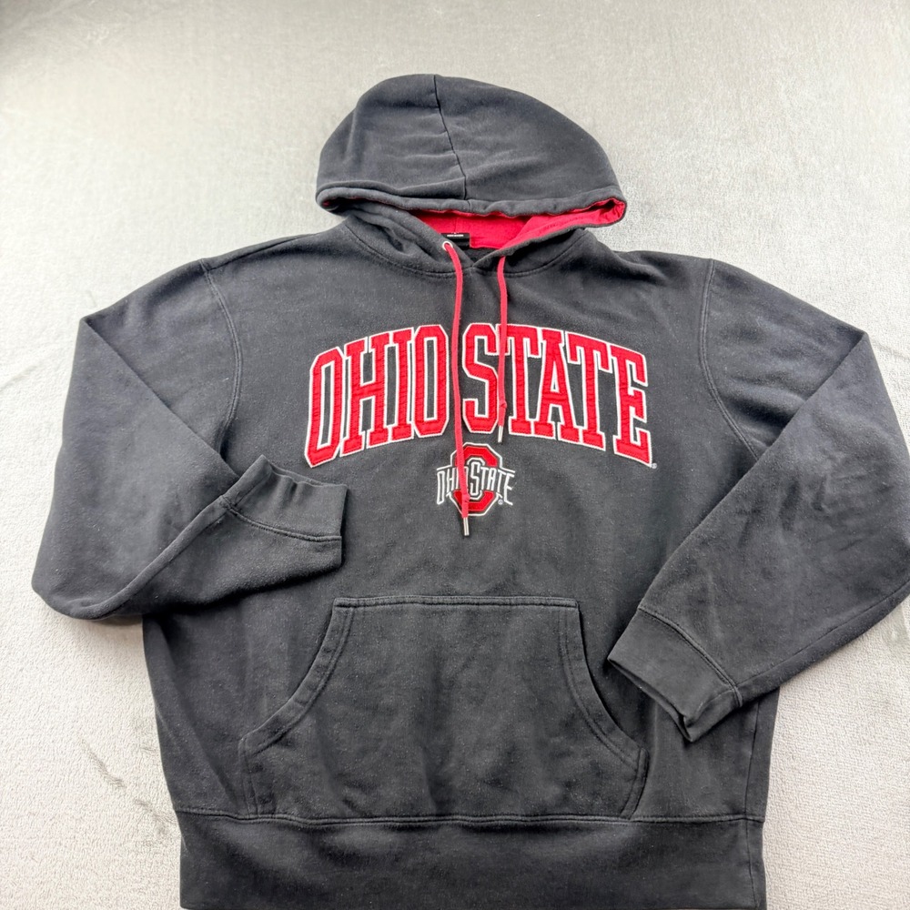 Scarlet & Gray Men's Large Ohio State Buckeyes Hoodie Black Red Pullover Hoodie